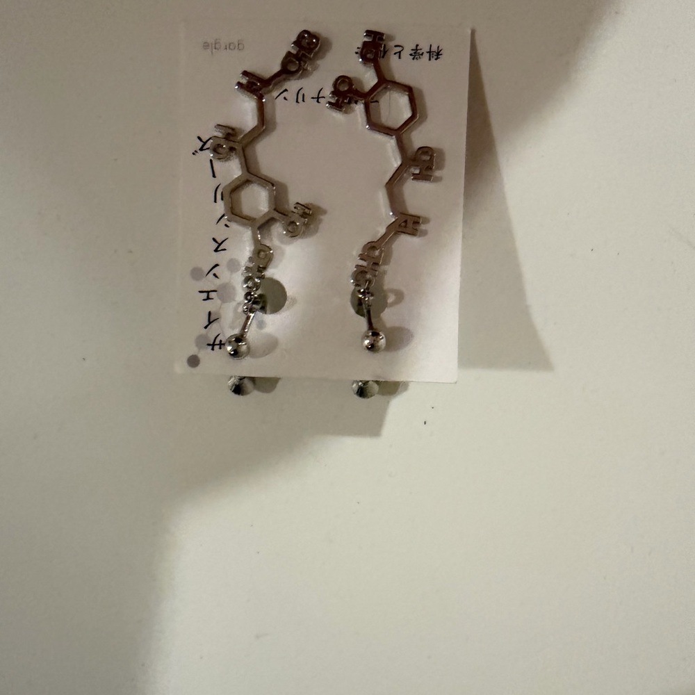 Madeline Silver Hexagon Link clip on Drop Earrings